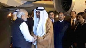 Sh5 qevued representing his highness sheikh mohammed bin zayed al nahyan India Visit in the UAE