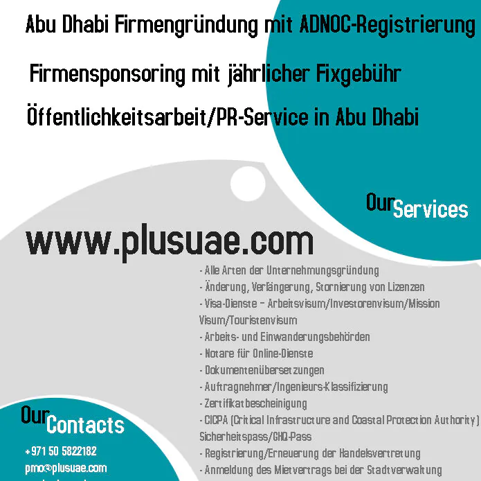 Abu Dhabi Firmengründung mit ADNOC-Registrierung